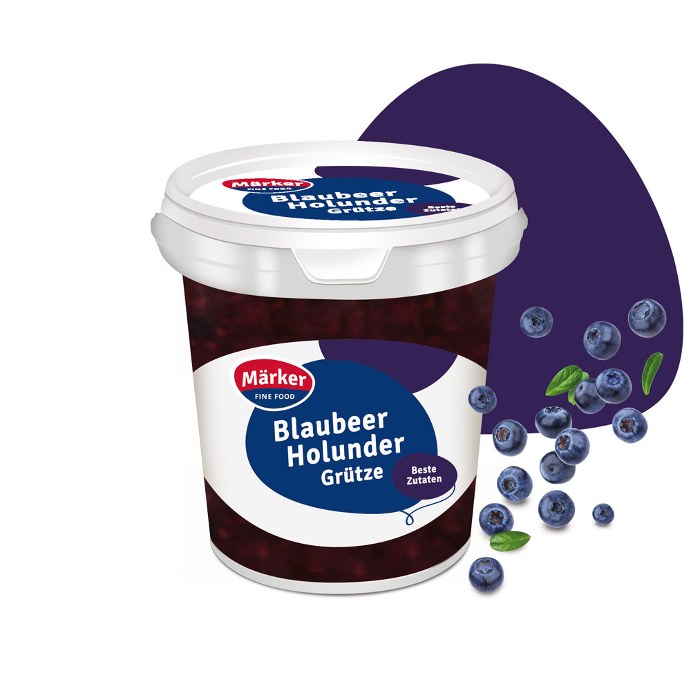Blaubeer Holunder Grütze 750 ml Eimer (5584)