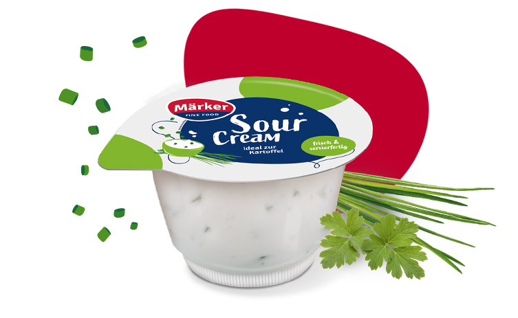 Sour Cream Maerker mit Schnittlauch